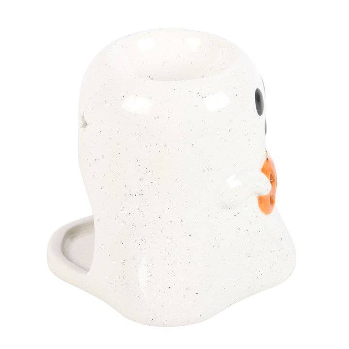 Ghost Shaped Halloween Oil Burner with Pumpkin