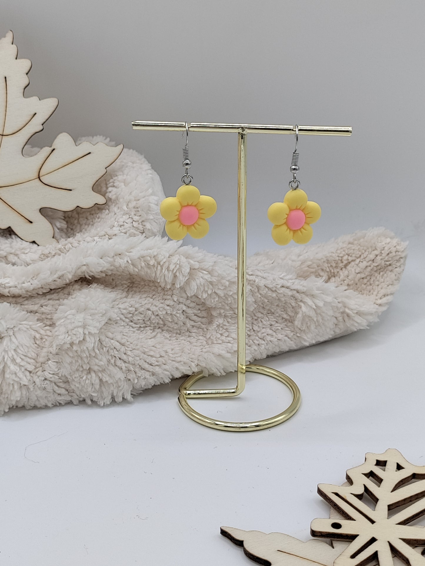 Colourful flower earrings