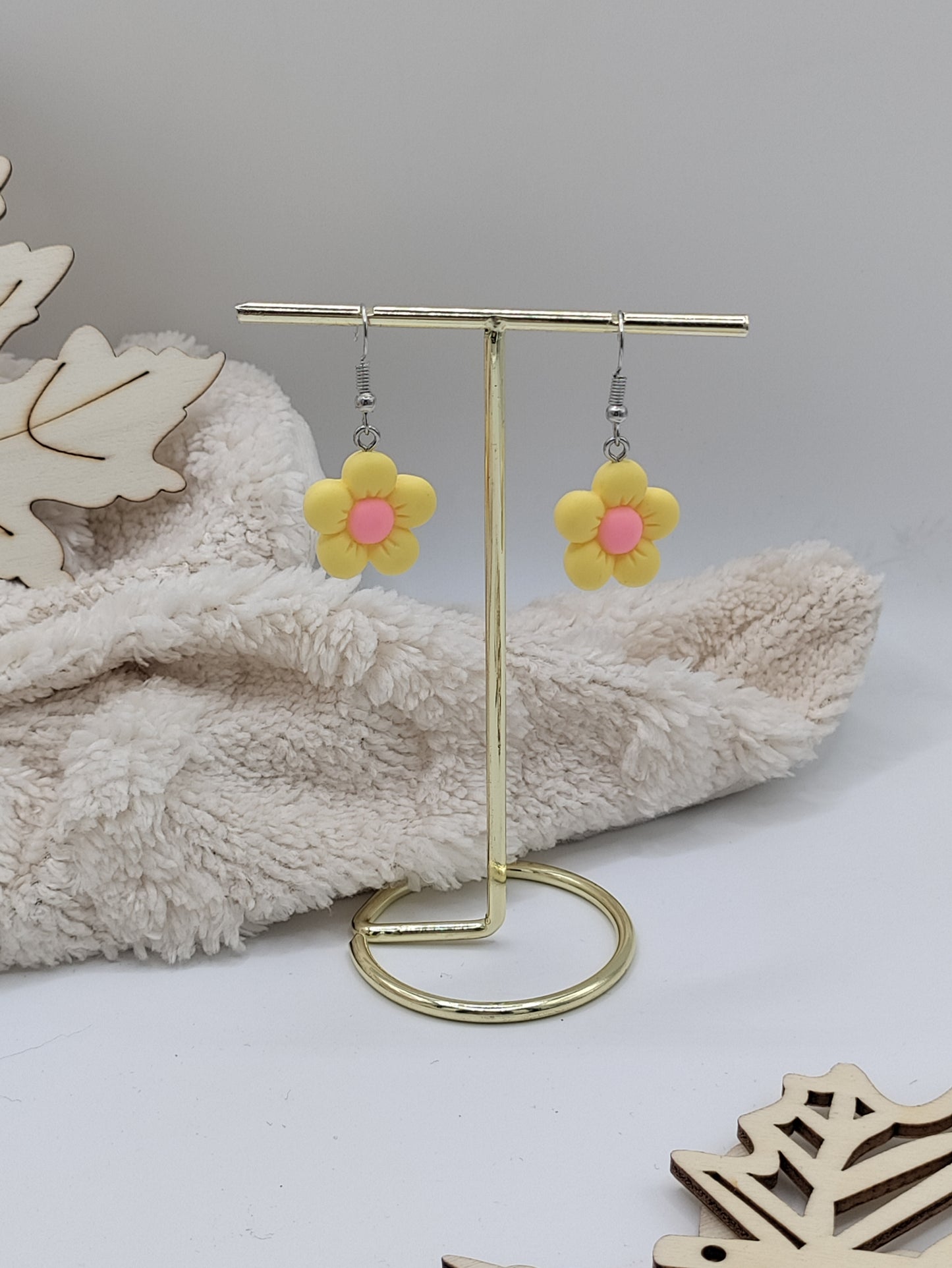 Colourful flower earrings