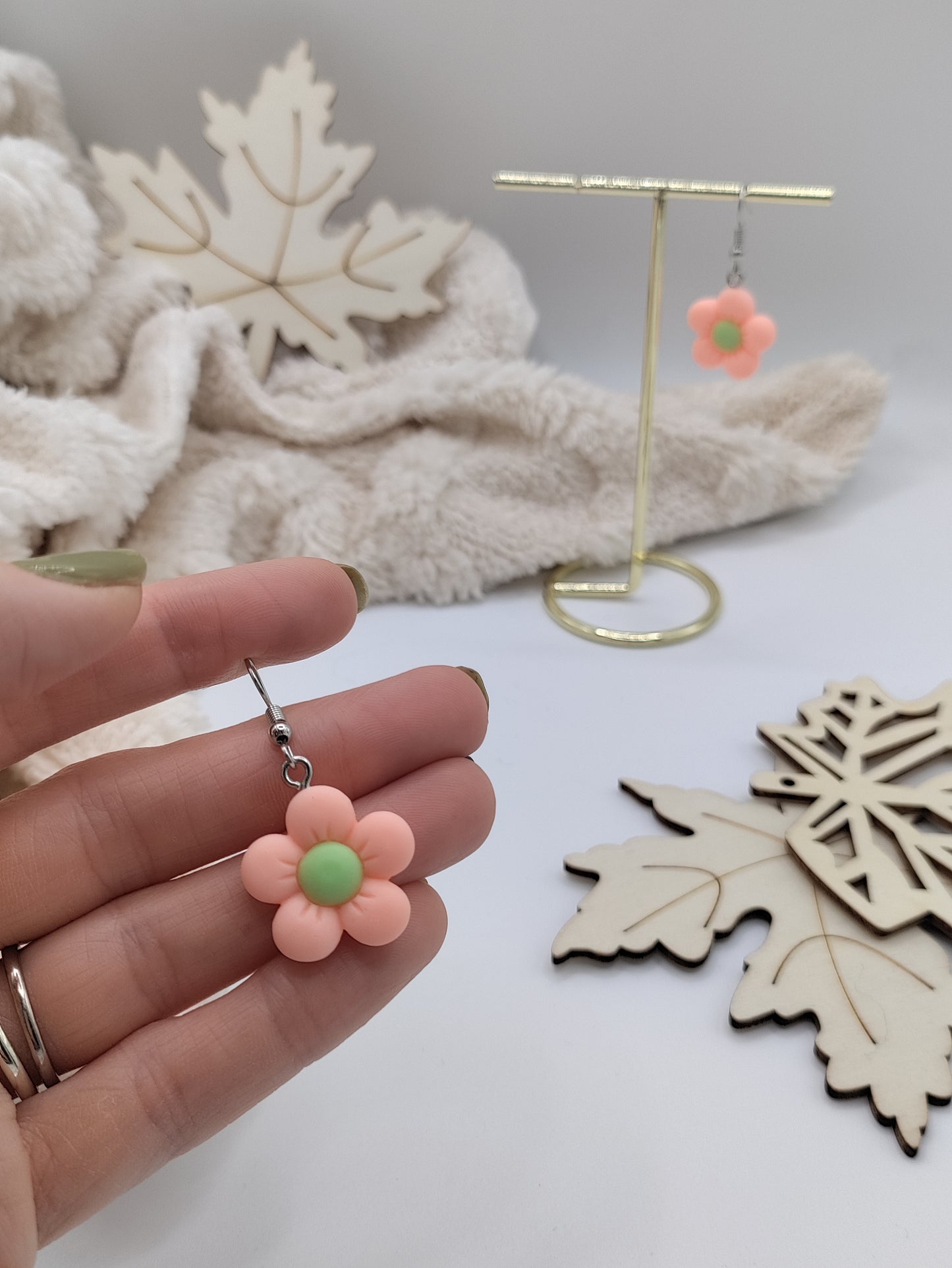 Colourful flower earrings