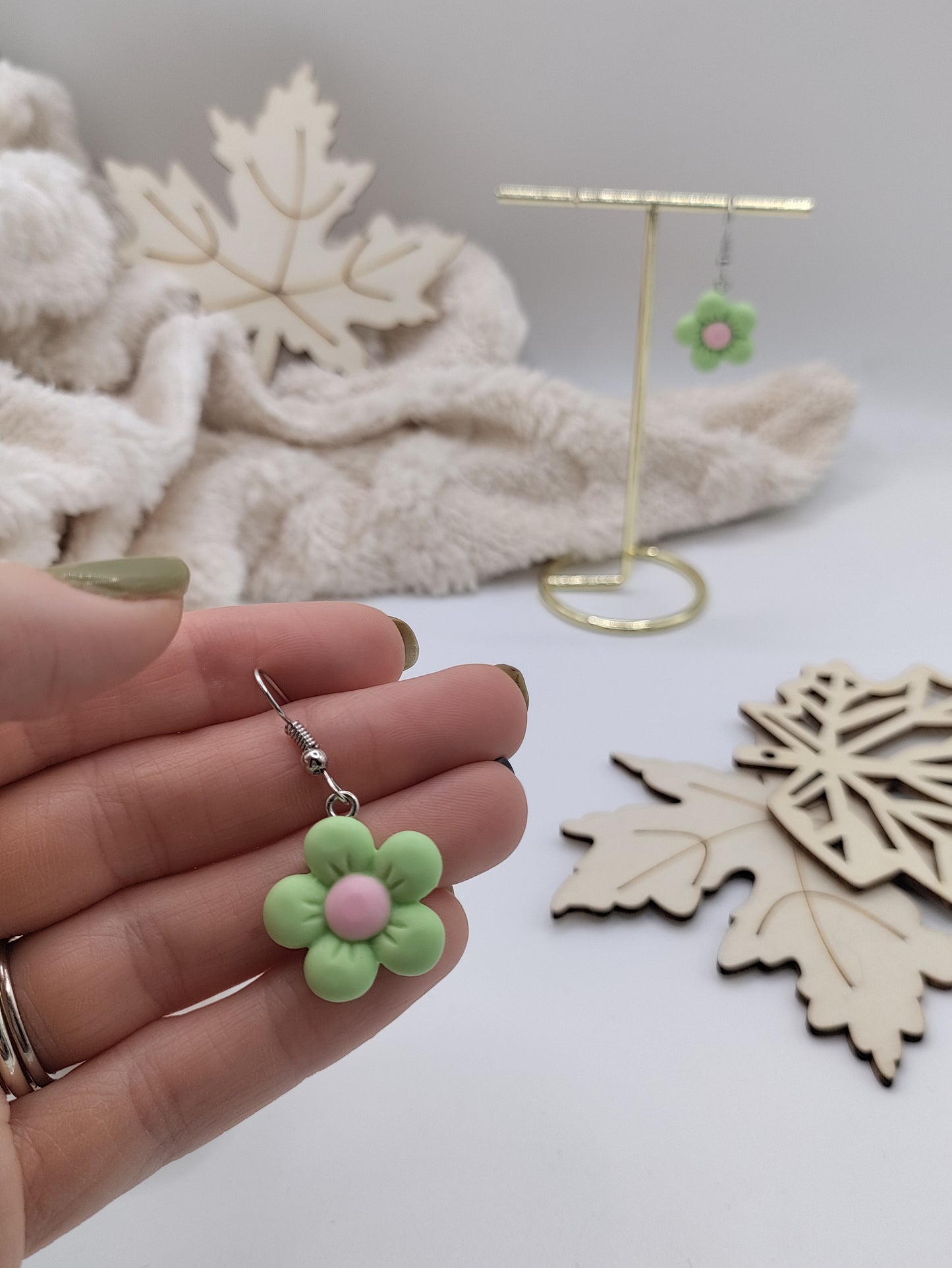 Colourful flower earrings