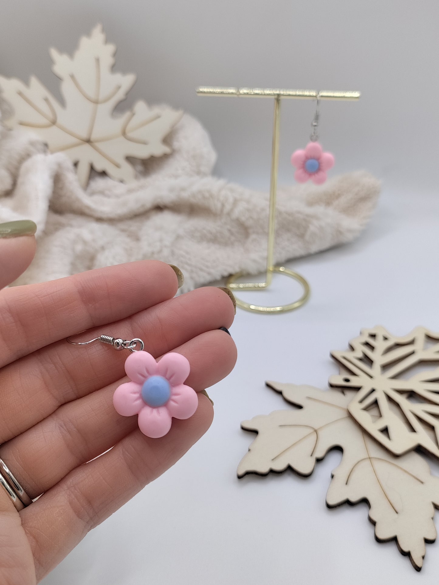 Colourful flower earrings