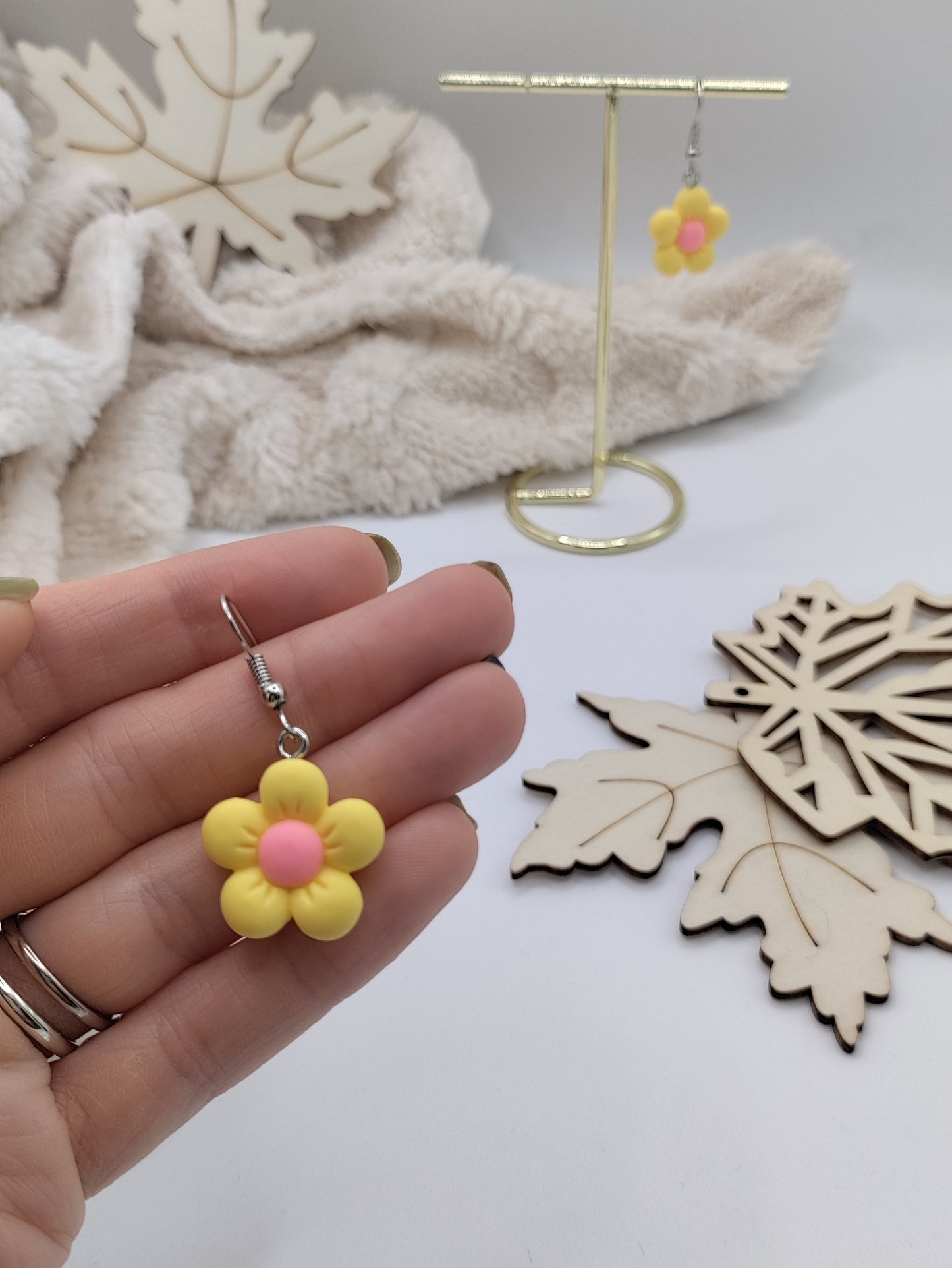 Colourful flower earrings